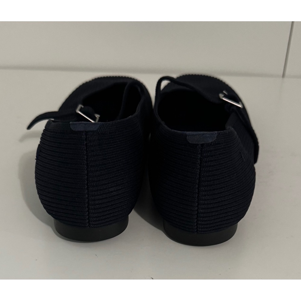 VIVAIA Margot Mary Jane Navy Blue Knit Square Toe Buckle Strap Flats Shoes 11 - Picture 10 of 11
